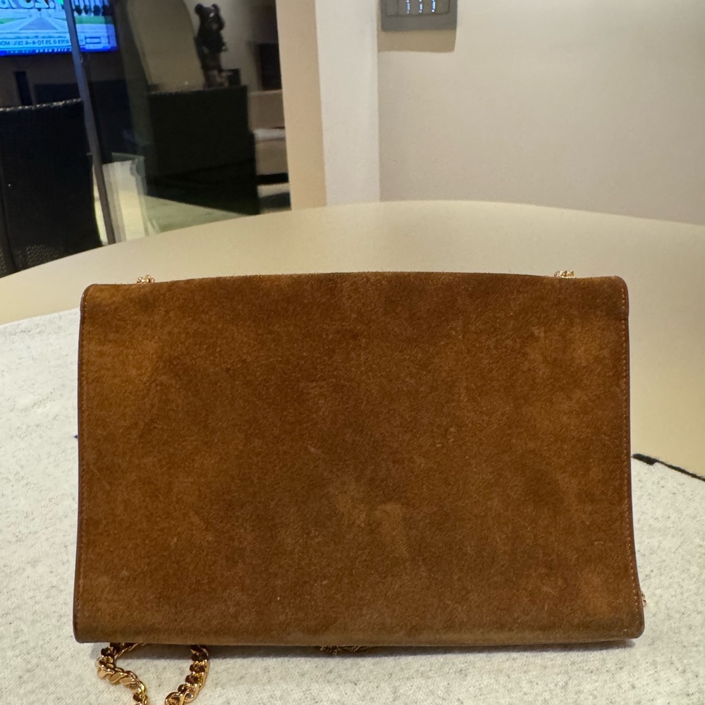 Yves Saint Laurent Tan Suede Tassel Clutch - Picture 3 of 7